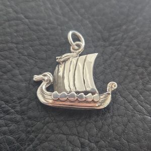 925 Silver Viking Ship Pendant